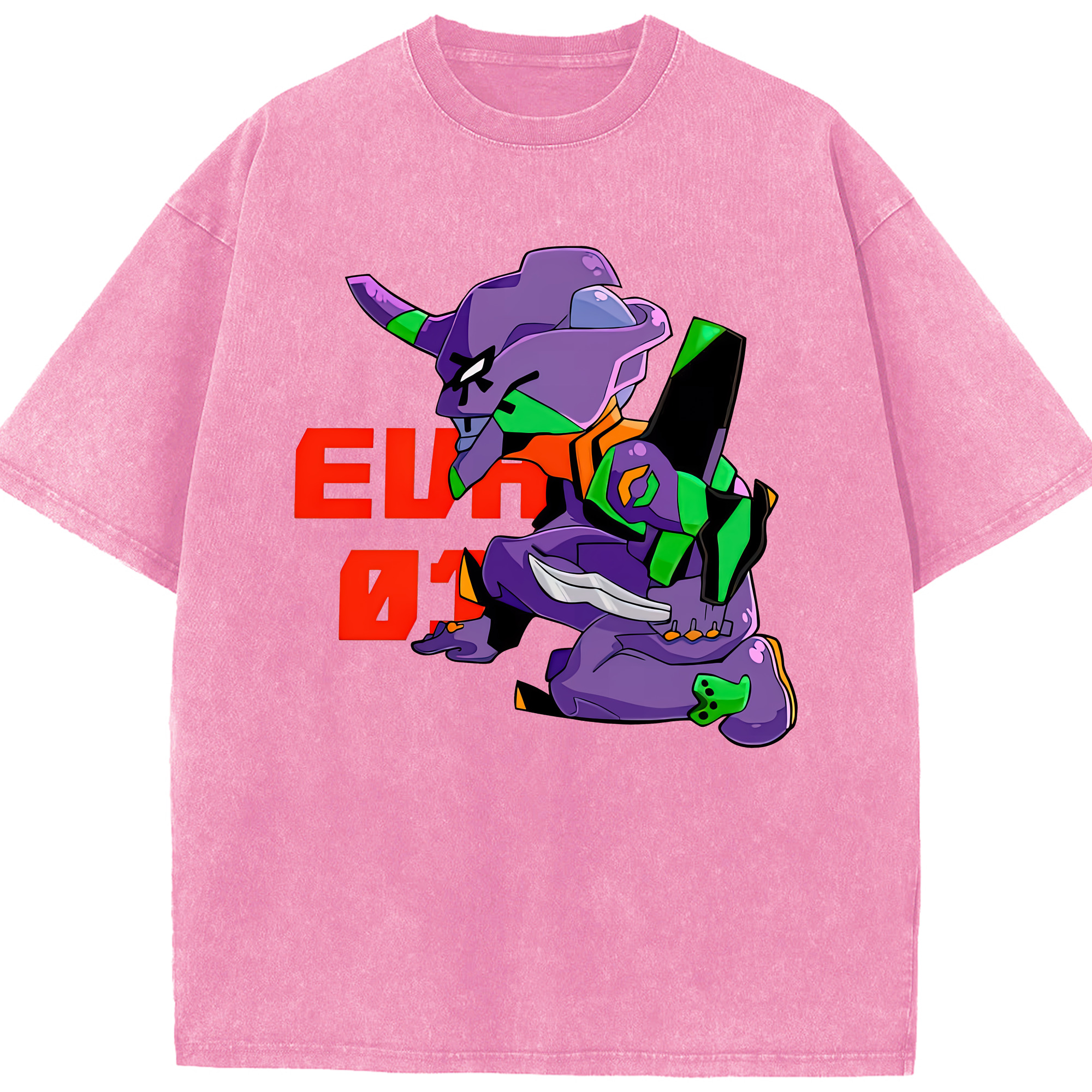 （画像用） EVA 新世紀エヴァンゲリオン 綿100% ヴィンテージ風 半袖Tシャツ（フロントプリント）